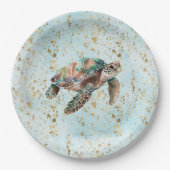 Gold Dream Zee Turtle Papieren Bordje (Voorkant)