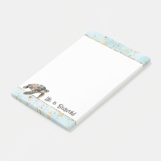 Gold Dream Zee Turtle Post-it® Notes (Schuin)