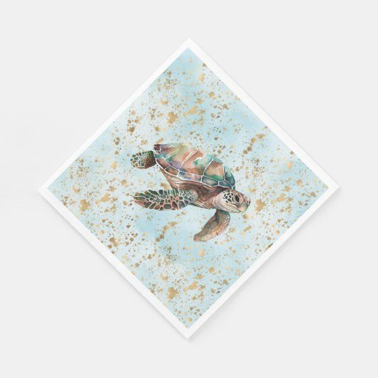 Gold Dream Zee Turtle Servet (Hoek)