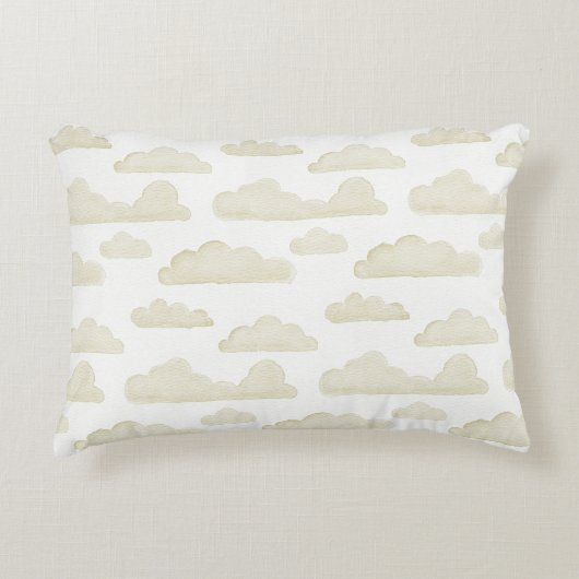Gold Dreamtime Waterverf Clouds Accent Pillow Kussen (Voorkant)