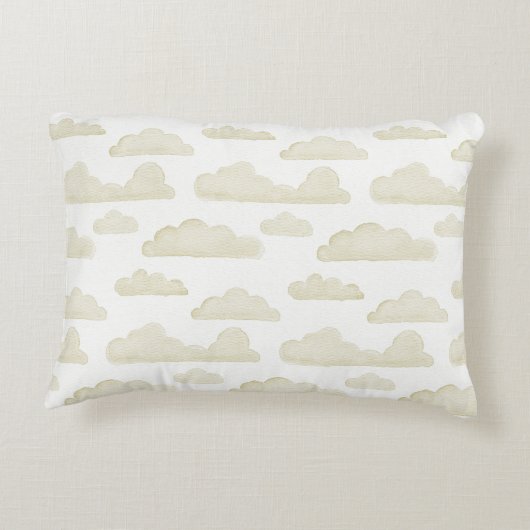 Gold Dreamtime Waterverf Clouds Accent Pillow Kussen (Achterkant)