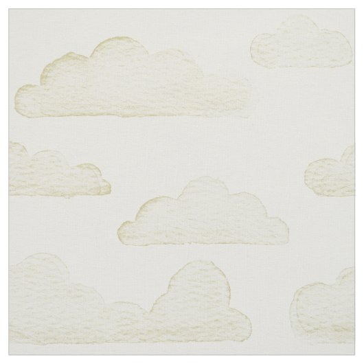 Gold Dreamtime Waterverf Clouds Fabric Stof (Swatch)