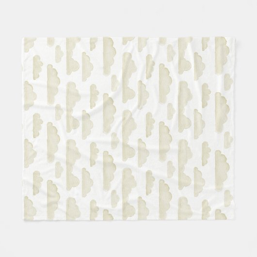 Gold Dreamtime Waterverf Clouds Fleece Deken (Voorkant (Horizontaal))