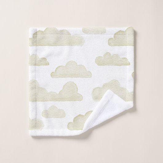 Gold Dreamtime Waterverf Clouds Handdoek (Wasdoekje)
