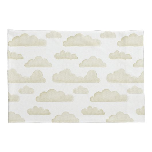 Gold Dreamtime Waterverf Clouds Kussensloop (Achterkant-Rechts)