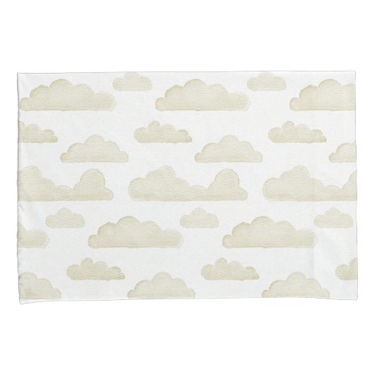 Gold Dreamtime Waterverf Clouds Kussensloop (Voorkant-Rechts)