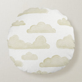 Gold Dreamtime Waterverf Clouds Round Pillow Rond Kussen