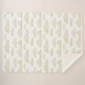Gold Dreamtime Waterverf Clouds Sherpa Blanket Deken (Voorkant (horizontaal))