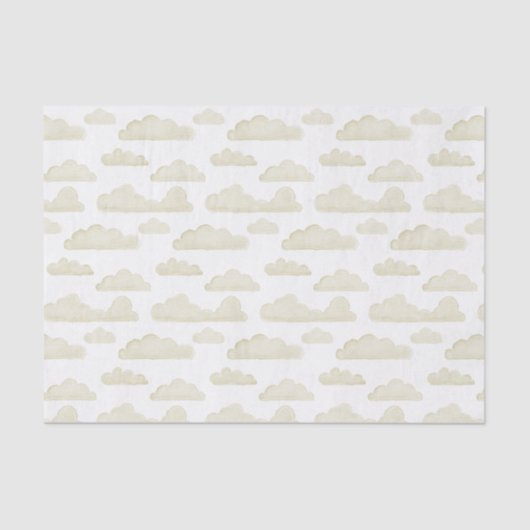 Gold Dreamtime Waterverf Clouds Weefselpapier Tissuepapier (Voorkant)