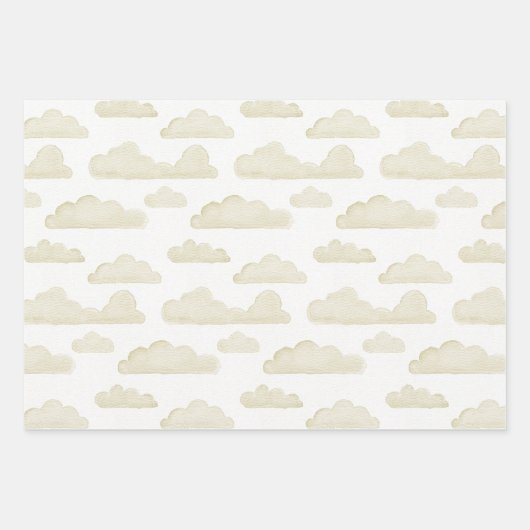 Gold Dreamtime Waterverf Clouds Wrapping Paper (Voorkant 2)