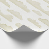 Gold Dreamtime Waterverf Clouds Wrapping Paper Cadeaupapier (Hoek)