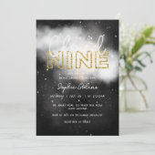 Gold Dreamy Ze is op Cloud Nine Vrijgezellenfeest Kaart (Staand voorkant)