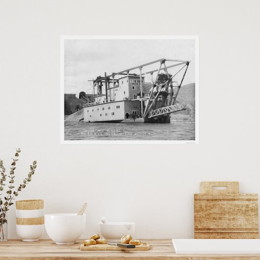 Gold Dredge Klondike 1915 Poster (Keuken)