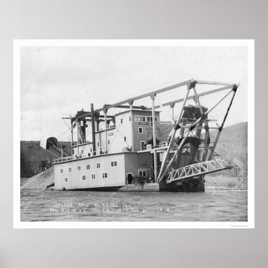 Gold Dredge Klondike 1915 Poster (Voorkant)