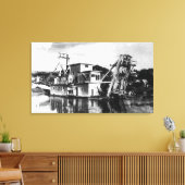 Gold Dredging SceneIdaho City, ID Canvas Afdruk (Insitu (Woonkamer))
