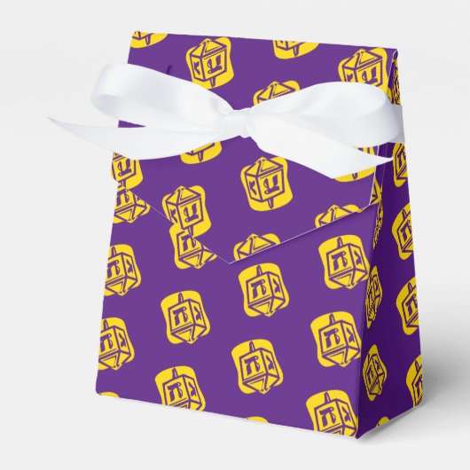Gold Dreidel Favor Box Bedankdoosjes (Voorkant Zijde)