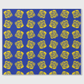 Gold Dreidel Wrapping Paper Cadeaupapier (Vlak)