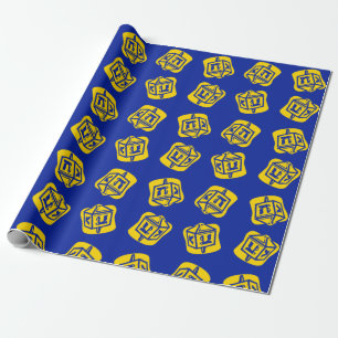 Gold Dreidel Wrapping Paper Cadeaupapier