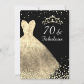 Gold Dress & Black 70 en 70e verjaardag Fabulous Kaart (Voorkant)