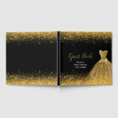 Gold Dress Faux Glitter Sweet 16  Gastenboek (Volledig)