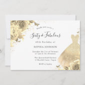 Gold Dress Floral 60e verjaardag 60e verjaardag en Kaart (Voorkant)