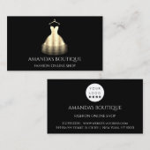 Gold Dress Logo Mode Boutique Online Shop Faux Visitekaartje (Voorkant / Achterkant)