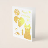 Gold Dress Netball Verjaardag Folie Kaarten (Voorkant)