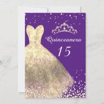 Gold Dress Paars Quinceanera 15e verjaardag
