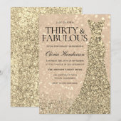 Gold Dress Womans 30th Birthday Party Sparkle Kaart (Voorkant / Achterkant)