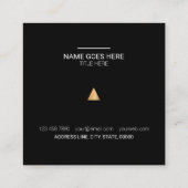 Gold driehoek Geometric Square Business Card Vierkante Visitekaartje (Achterkant)
