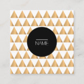 Gold driehoek Geometric Square Business Card Vierkante Visitekaartje (Voorkant)