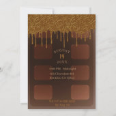 Gold Drip Chocolade Snoep Bar Sweet 16 Party Kaart (Achterkant)
