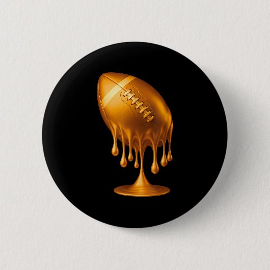 Gold Drip Football Touchdown Player Fans Game Day Ronde Button 5,7 Cm (Voorkant)