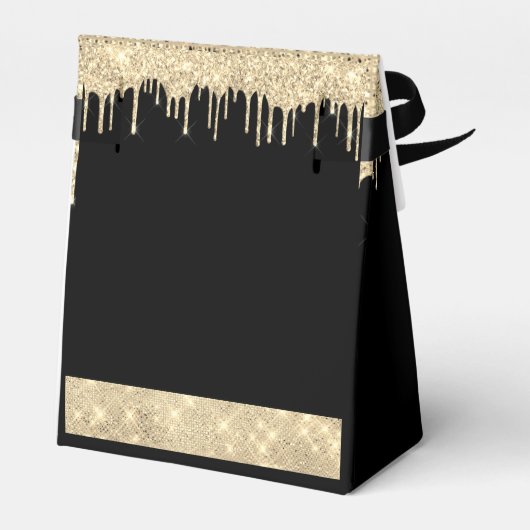 Gold Drip Glamor Photo Favor Box Bedankdoosjes (Achterkant)