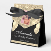 Gold Drip Glamor Photo Favor Box Bedankdoosjes (Voorkant Zijde)