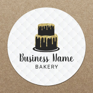 Gold Drip Icccke Logo Sweet Boutique Bakery Ronde Sticker