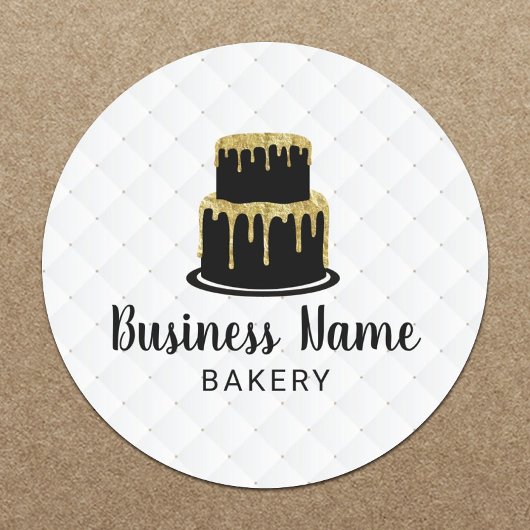 Gold Drip Icccke Logo Sweet Boutique Bakery Ronde Sticker