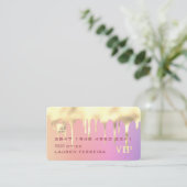 Gold Drip Paarse Rainbow-creditcard Visitekaartje (Staand voorkant)