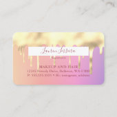 Gold Drip Paarse Rainbow-creditcard Visitekaartje (Achterkant)