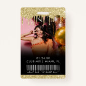 Gold Drip VIP Alle toegang Badge (Achterkant)
