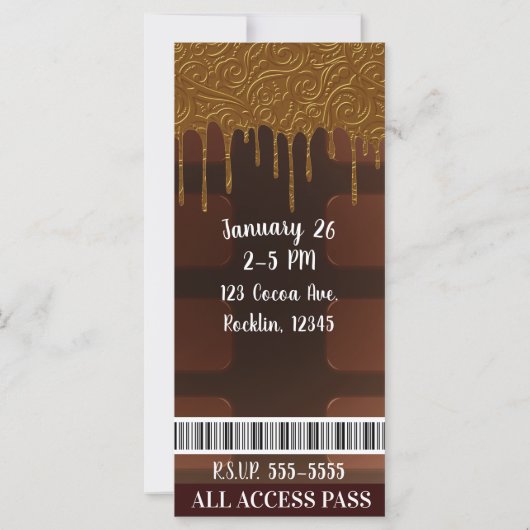 Gold Drip Wrapper Chocolate Snoep Bar VIP (Achterkant)