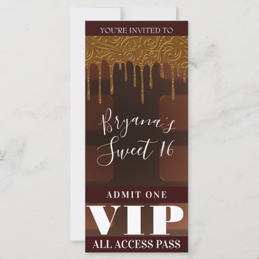 Gold Drip Wrapper Chocolate Snoep Bar VIP (Voorkant)