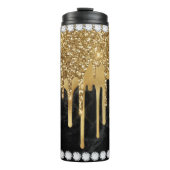 Gold Dripping Diamond en Gold Thermal Tumbler Thermosbeker (Voorkant)