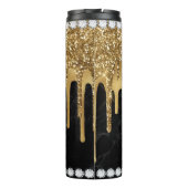 Gold Dripping Diamond en Gold Thermal Tumbler Thermosbeker (Achterkant)