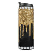 Gold Dripping Diamond en Gold Thermal Tumbler Thermosbeker (Geroteerd rechts)