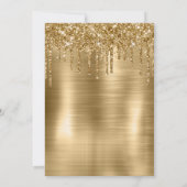 Gold Dripping Glitter en Folie Sweet 16 Kaart (Achterkant)