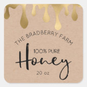 Gold Drips 100% pure Honey Jar Kraft Labels (Voorkant)