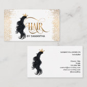 Gold Drips Hair stylist moderne typografie Visitekaartje (Voorkant / Achterkant)