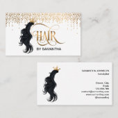 Gold Drips Hair stylist moderne typografie Visitekaartje (Voorkant / Achterkant)