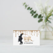 Gold Drips Hair stylist moderne typografie Visitekaartje (Staand voorkant)